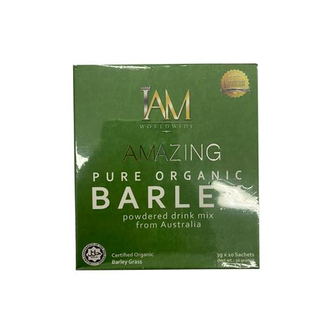 Iam Worldwide Amazing Pure Organic Barley Powdered Drink Mix 10 Sachets