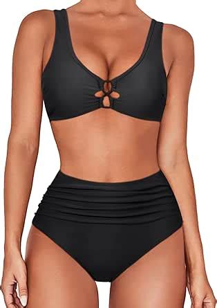 Amazon Suuksess Women High Waisted Bikini Sets Black S Clothing Shoes Jewelry