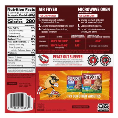 Nestle Hot Pockets Cheddar Blasted Ham And Cheddar Sandwich Ct Oz Frys Food Stores