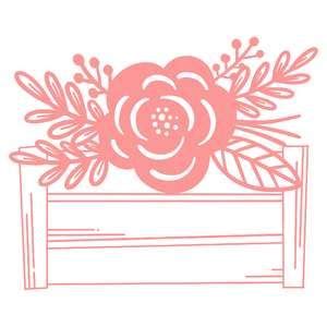 Silhouette Design Store Pink Flower Wooden Box Design