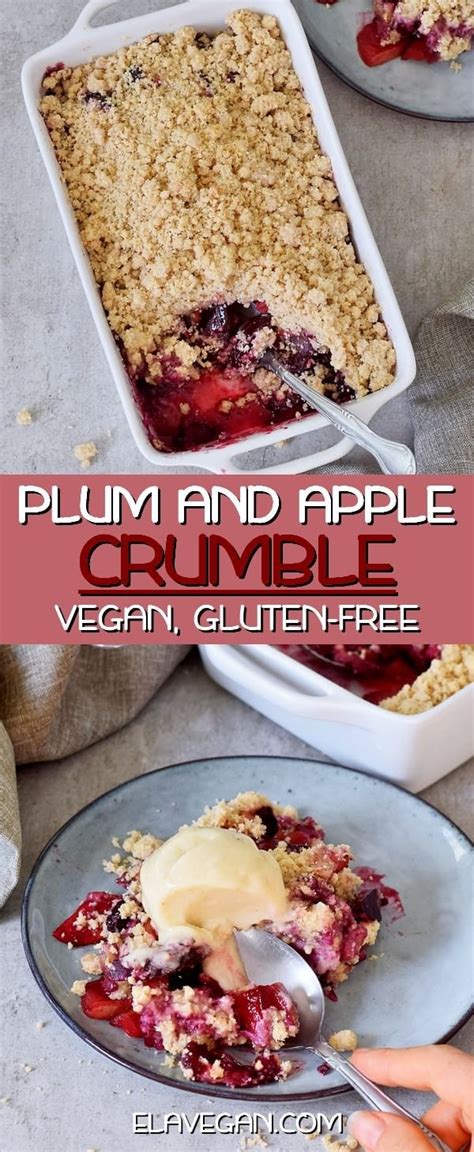 Plum And Apple Crumble Crisp Elavegan