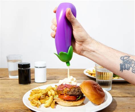 Eggplant Sauce Dispenser Bottle