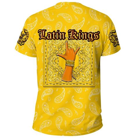 Latin Kings Gang T Shirt Yellow Bandana Pattern In 2023 Latin Kings