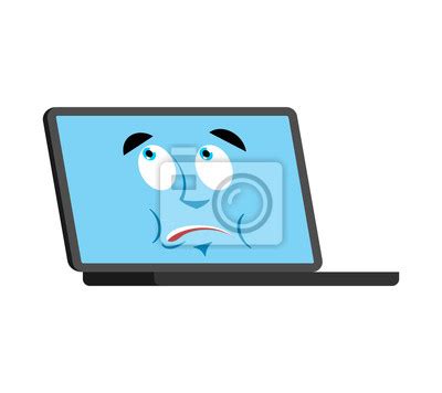 O laptop não conhece o avatar confuso emoji face emoções perplexas