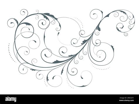 Vector Illustration Of Swirling Flourishes Decorative Floral Element