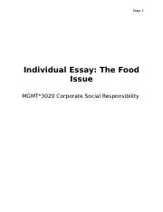 Individual Essay MGMT 3040 Jessica Foest Nov 29 2019 Docx Page