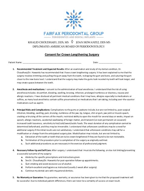 Fillable Online Consent For Periodontal Scaling And Root Planing Fax