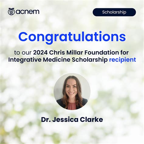 Congratulations to Jessica Clarke, our 2024 Chris Millar Foundation