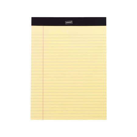 Staples Perf. Note Pads Wide/Letter Ruled Yellow 8-1/2" x 11-3/4" 12/PK ...