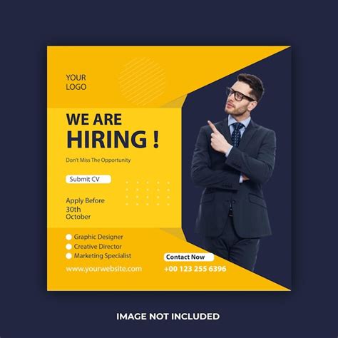 Premium Vector We Are Hiring Job Vacancy Social Media Post Or Square