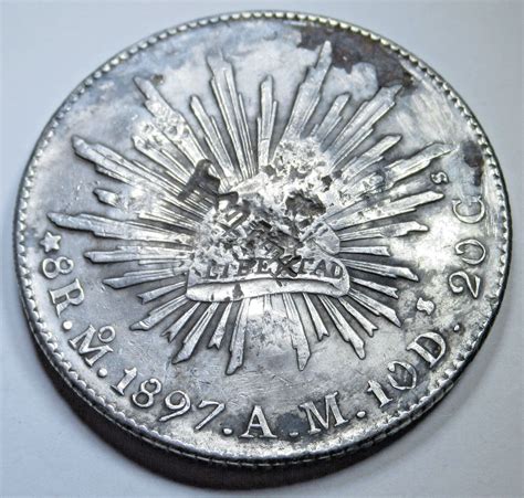 Chopmarks Mexico Silver Reales Genuine S Antique Libertad