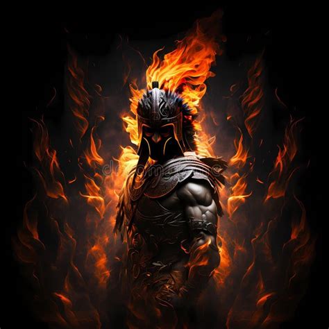 Flaming Warrior Generative AI Stock Illustration Illustration Of