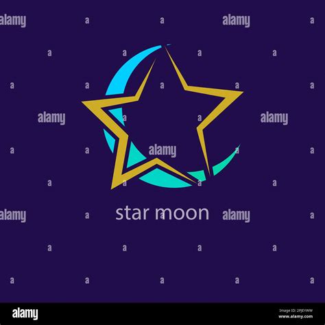 Logotipo moderno de estrella y luna Transiciones de color únicas