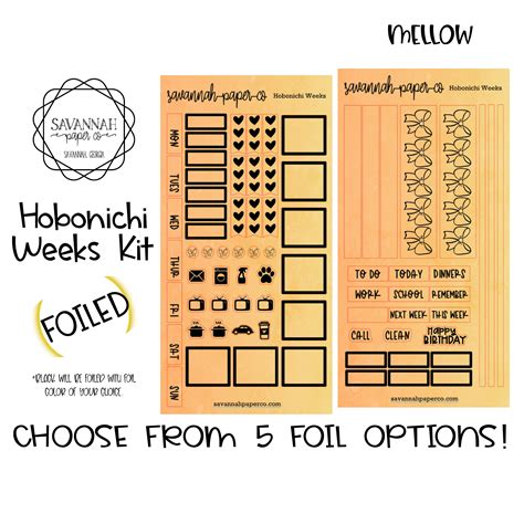 FOILED Mellow Hobonichi Weekly Kit Full Kit Hobo Weeks