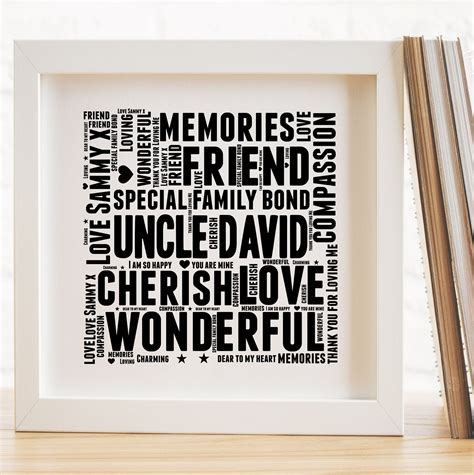 Personalised Uncle Framed Word Art Print Own Wording Special | Etsy