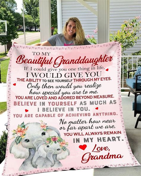 To My Beautiful Granddaughter Premium Plush Blanket Personalized