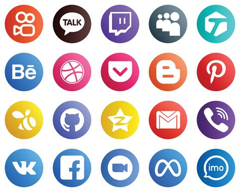 20 Modern Social Media Icons Such As Email Blogger Tencent And Github