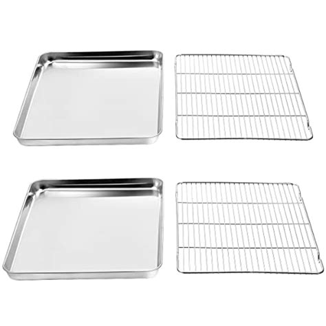 Wildone Baking Sheet And Rack Set 2 Sheets 2 Racks Stainless Steel Cookie Pan With Cooling