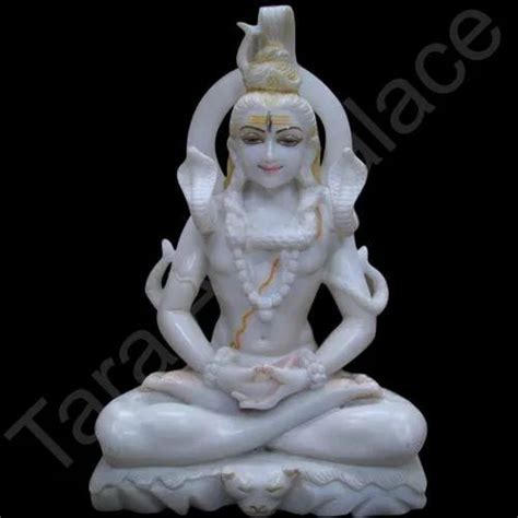 White Hindu Marble Lord Shiva Statue For Worship Size Inch At