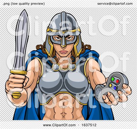 Viking Trojan Celtic Knight Gamer Warrior Woman By Atstockillustration 1637512