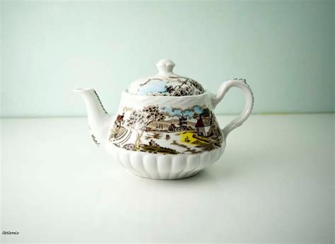 Vintage Wh Grindley Staffordshire England Sunday Morning Teapot