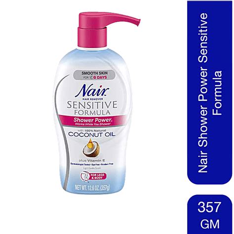 Buy Nair Sensitive Formula Shower Power With Coconut Oil Removes Hair