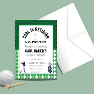 Printable Golf Themed Retirement Party Invitation Template Etsy