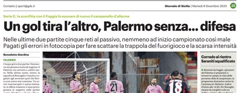 Gds Un Gol Tira Laltro Palermo Senza Difesa Pagati Gli Errori