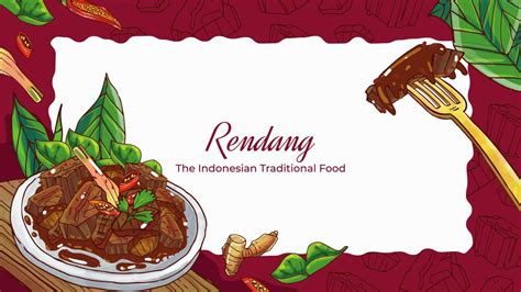 Hand Drawn Rendang The Indonesian Traditional Food Background 17166681