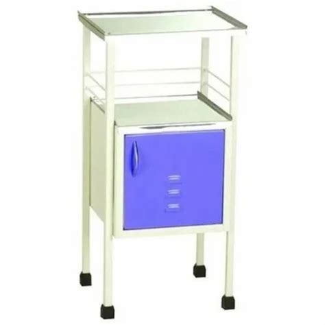 Stainless Steel White Blue DS 118 Hospital Bed Side Locker Standard