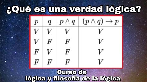 ¿qué Es Una Verdad Lógica Sesión 6 Curso De Lógica Y Filosofía De