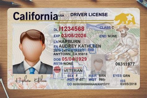 California drivers license template editable free - gasetom