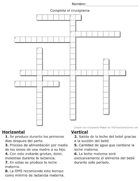 Sopa De Letras Y Crucigrama