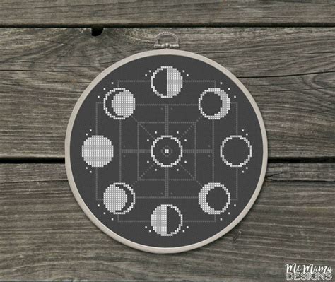 Moon Phases Cross Stitch Pattern Pdf For Instant Download Etsy