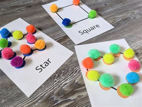 Homeschool Shapes Pom Pom Mat Printable Playdoh Mat Etsy