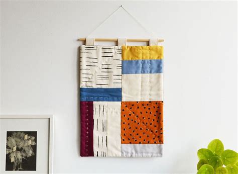 Diy Patchwork Wall Hanging In 2020 Wall Hanging Crafts Wall Hanging Basic Sewing Kit