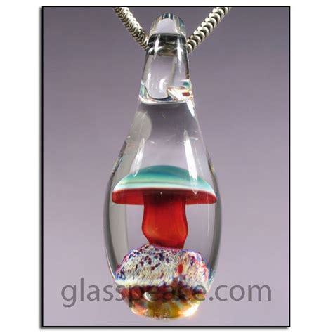 Sale Glass Jewelry Magic Mushroom Pendant Boro Lampwork Etsy Glass