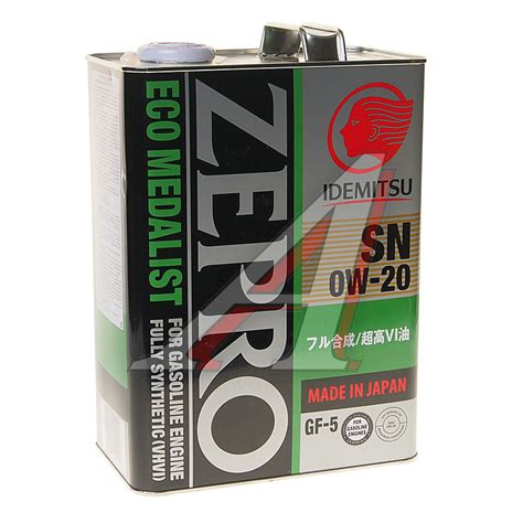 4250004 Масло моторное ZEPRO ECO MEDALIST 0W20 синт.4л IDEMITSU - 4250 ...