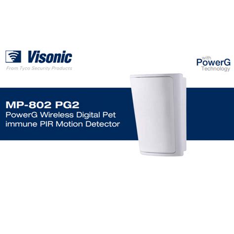 Visonic 0 103432 MP 802 PG2 Wireless Digital Pet Immune PIR Motion