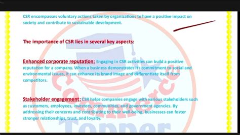 Csr Corporate Social Responsibility Meaning And Importance B