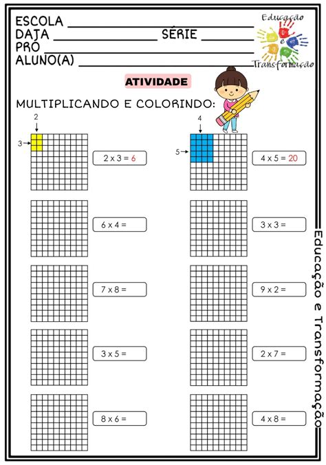 👍matemática Multiplicação Atividade De Matemática Para Trabalhar Multiplicação ~ Atividades