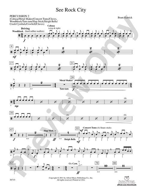 See Rock City 2nd Percussion 2nd Percussion Part Digital Sheet Music Download