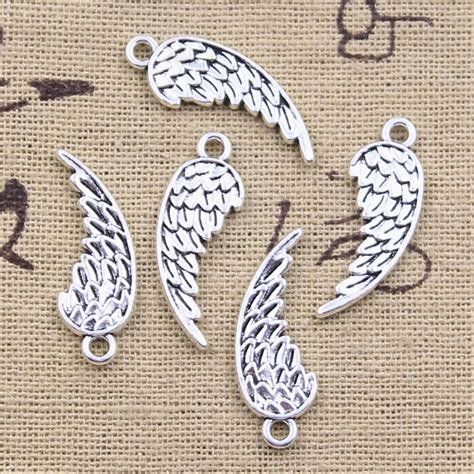 Breloques Tib Taines En Argent Antique 26x9mm 15 Pi Ces Ailes D Ange