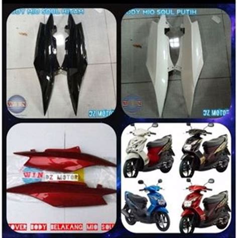 Cover Body Belakang Yamaha Mio Soul Lama Old 14D Hitam Putih Merah