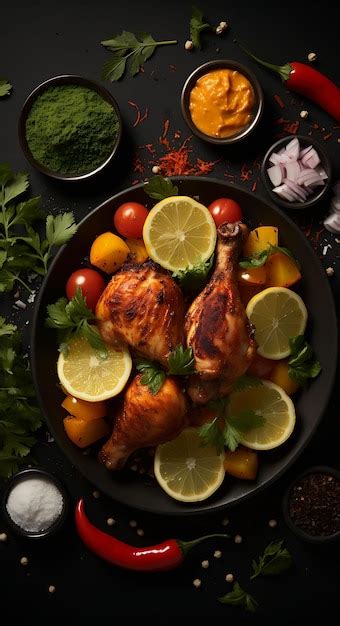 Premium Photo Design Of Tandoori Chicken Dish Poster With Tandoor