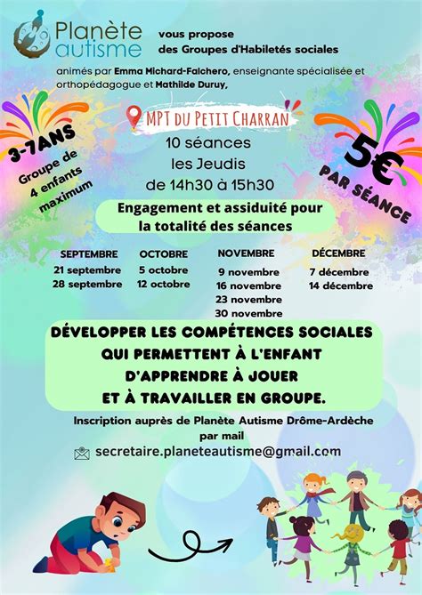 Groupe D Habilet S Sociales Avec Plan Te Autisme Septembre Au