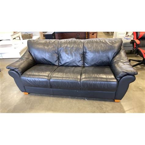 BLACK LEATHER SOFA