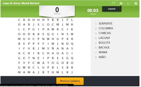 La Lectura Comprensiva Sopa De Letras De Mam Bachu Dar Click En