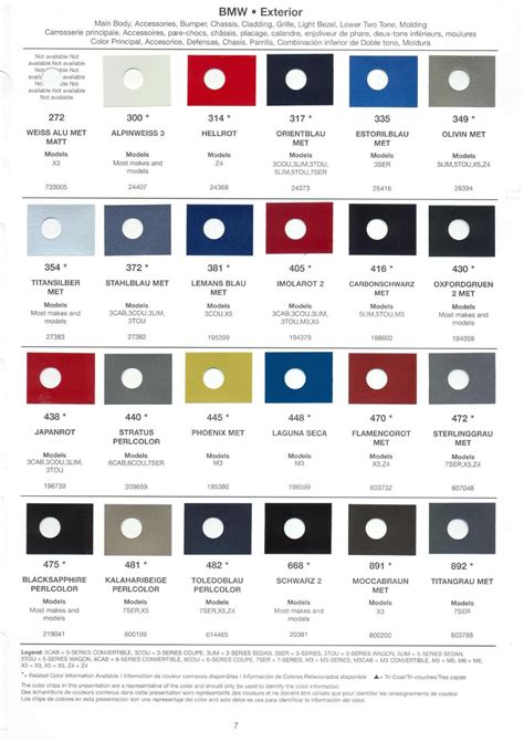 Bmw Paint Codes Color Charts