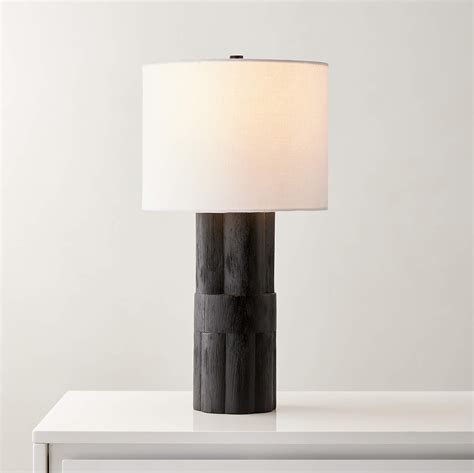 Walden Black Acacia Wood Table Lamp Tall + Reviews | CB2